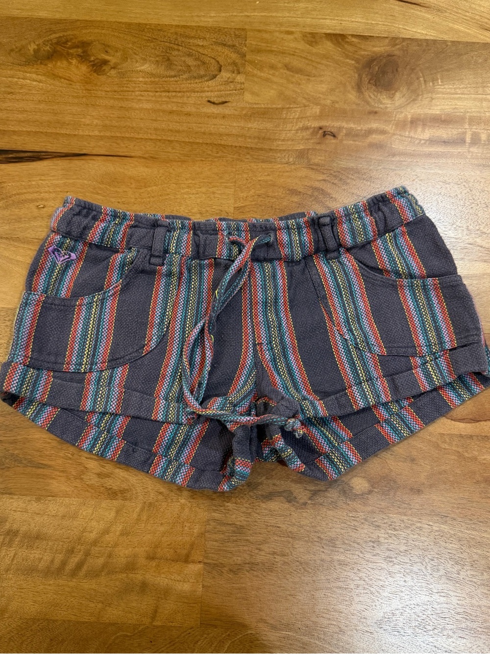 Roxy Multicolor Striped Drawstring Shorts - Size XS